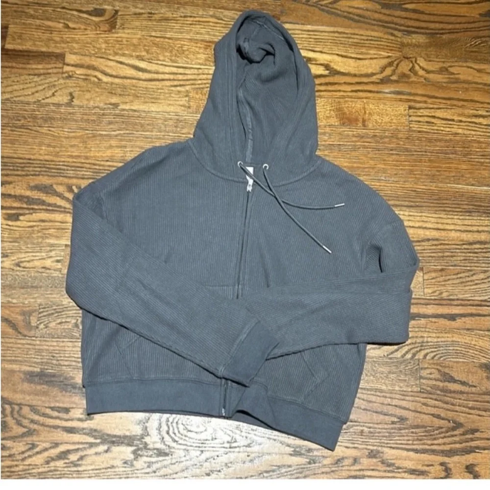 Women's Charcoal Zip-Up Hoodie - Picture 6 of 7